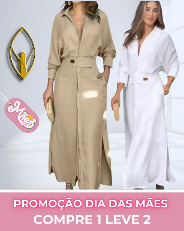 COMPRE 1 LEVE 2 - Vestido de Manga Longa com Bolso Angel