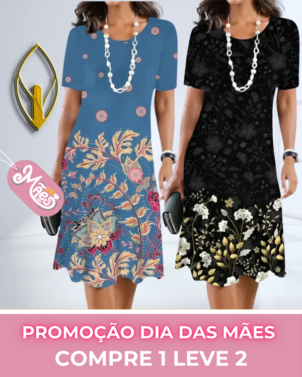 COMPRE 1 LEVE 2 - Vestido Soltinho Midi Flora