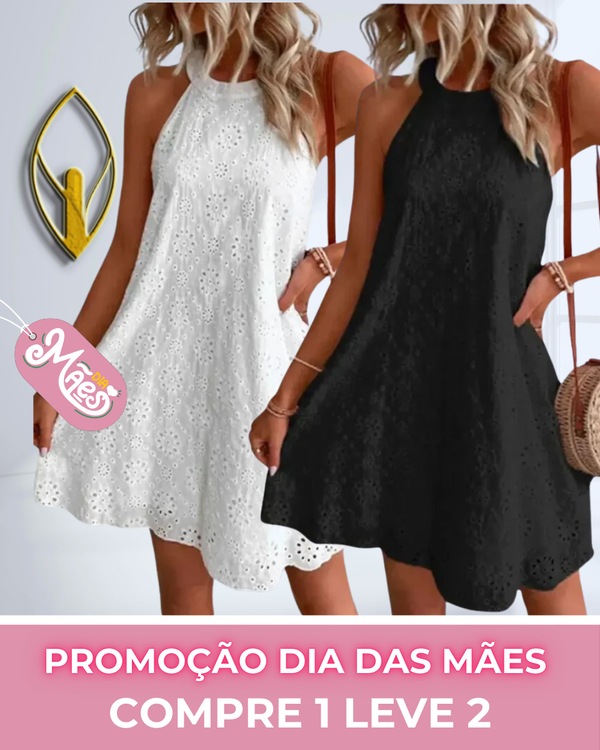 COMPRE 1 LEVE 2 - Vestido Curto Soltinho Laise Feminino sem Manga